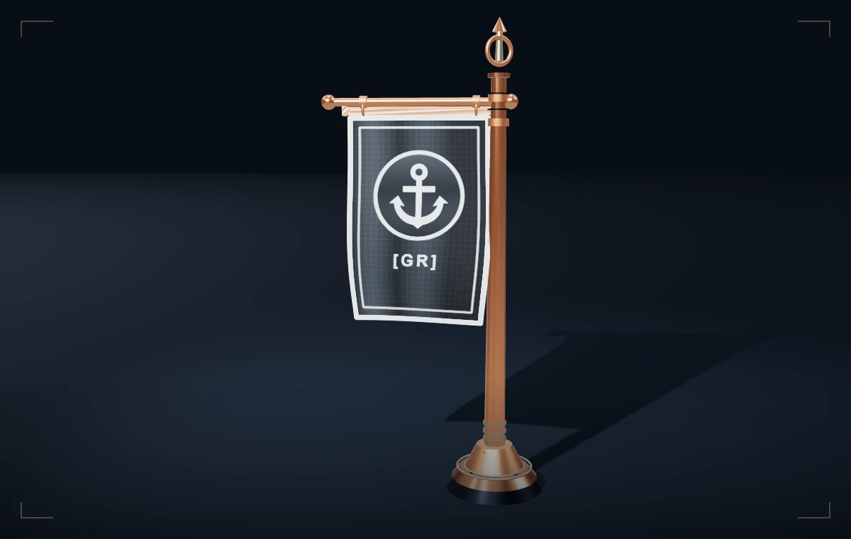 Copper flag stand