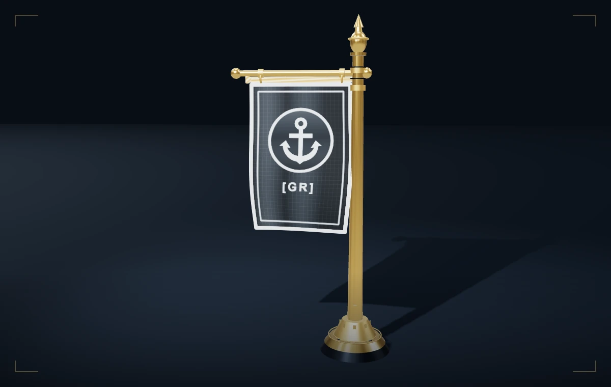 Gold flag stand