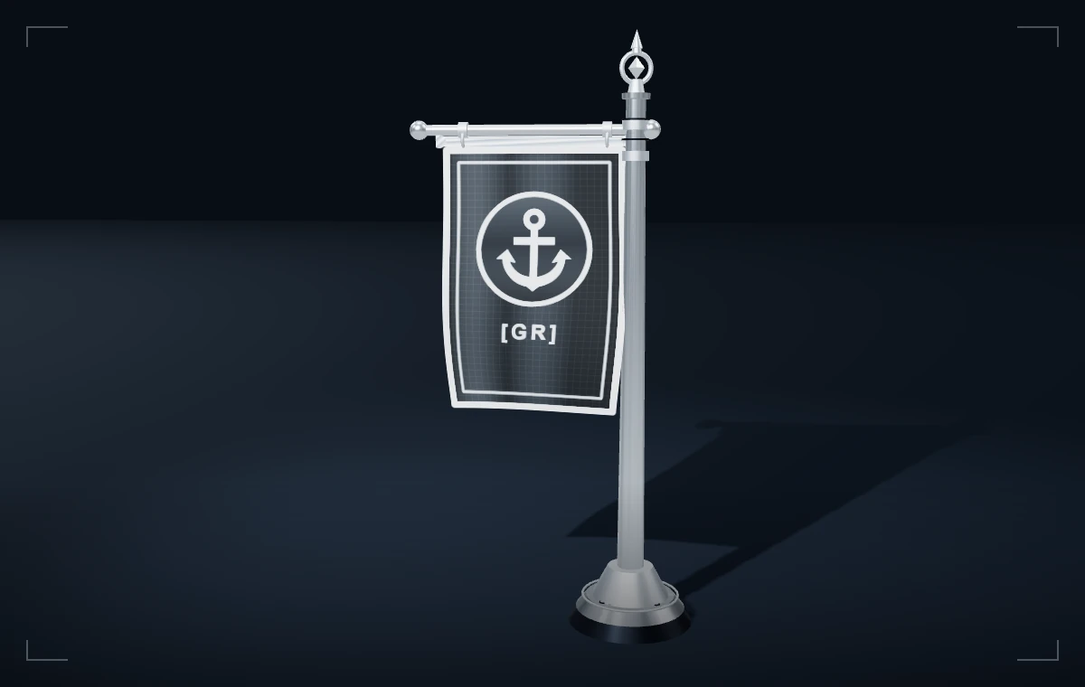 Silver flag stand
